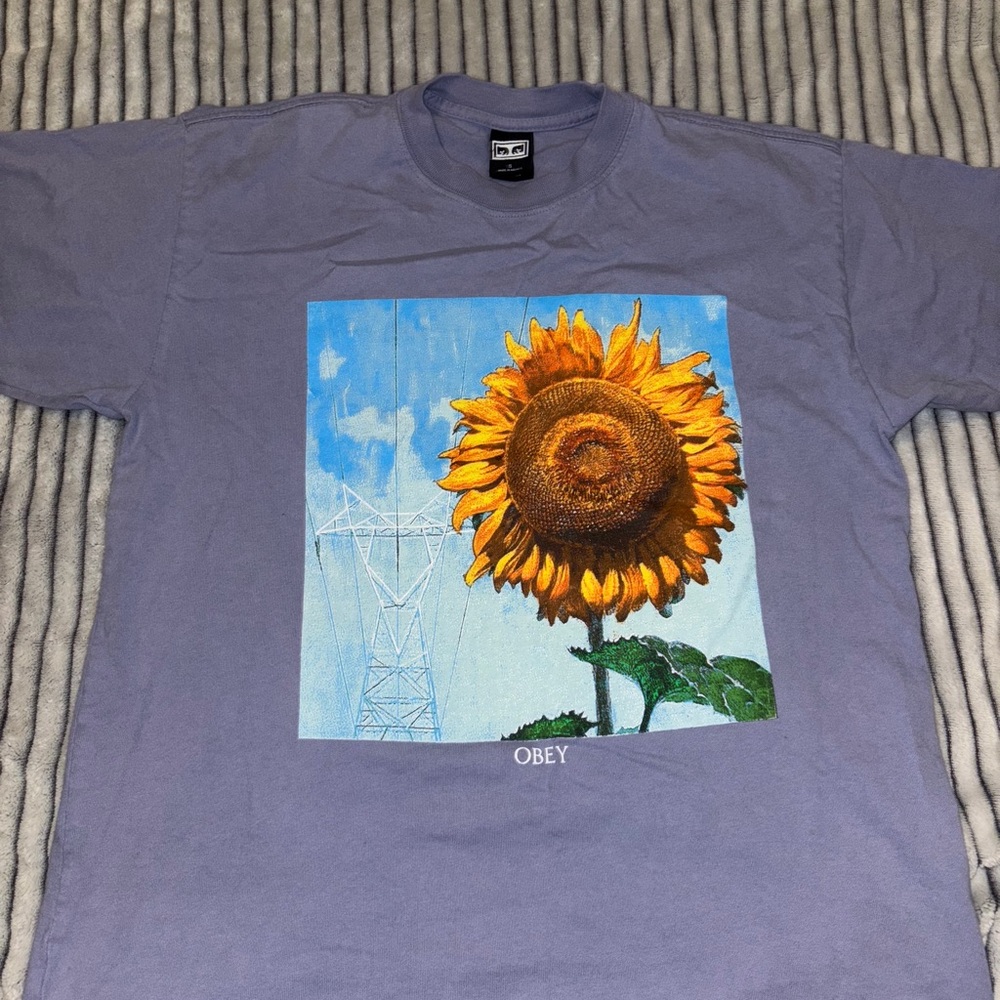 Purple Vintage Obey Sunflower tee